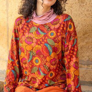 “Hana” top in organic cotton/modal - Parrot Red - New